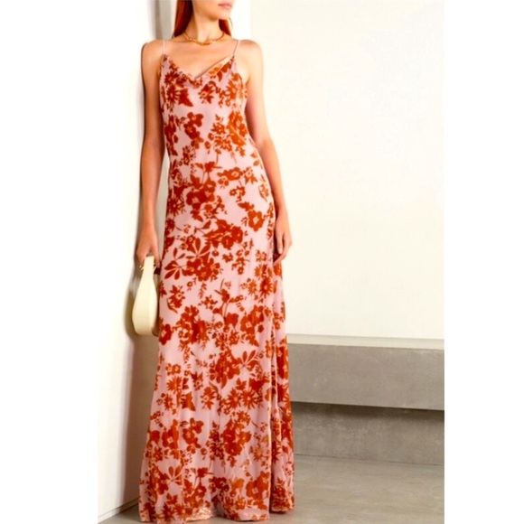 L’Agence Christine Velvet Floral Devore Dress.
